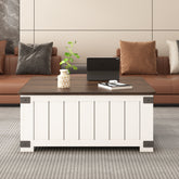 Bellemave® Farmhouse Lift Top Coffee Table with Storage, Charging Station&USB Ports - Bellemave